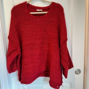 Red oversized sweater